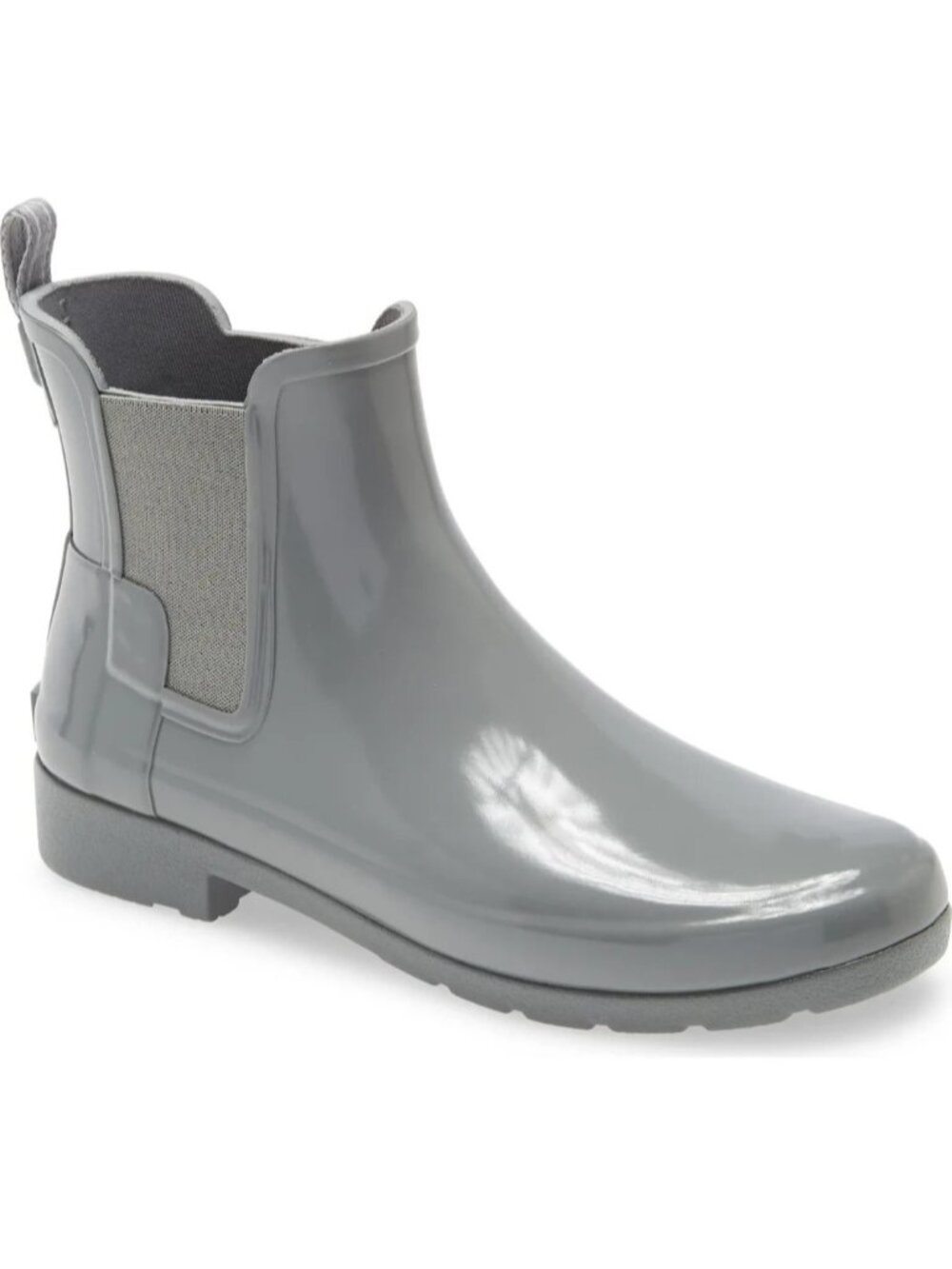 Hunter Original Refined Chelsea Gray Glossy Pull On Rain Boots Women’s US 8